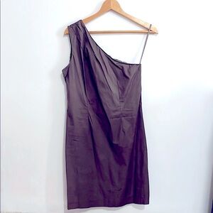 Banana Republic Elegant Cocoa One-Shoulder Dress